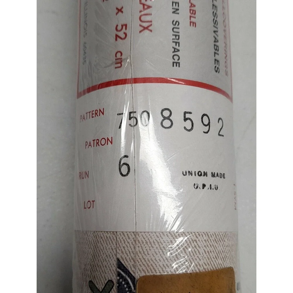 Vtg One Double Roll Prepasted Taylor Wallcovering Durable Vinyl Bandanna
